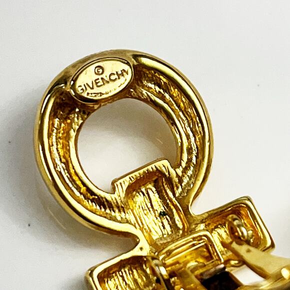 Vintage Givenchy Gold X and O Clip Earrings - Picture 6 of 8